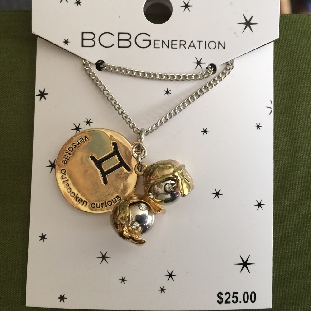 💥Gemini Gold & Silver Zodiac Pendant Necklace.